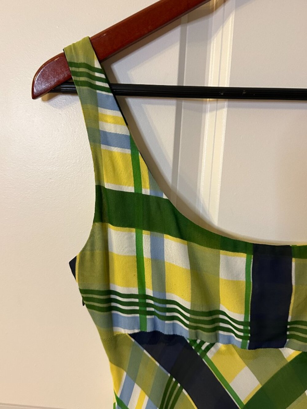 Vintage Y2K BCBG Max Azria Plaid Maxi Dress Womens 4 Bias Cut Lined Chiffon - Picture 4 of 9